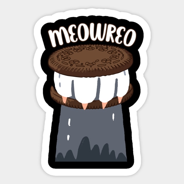 Meowreo - Cute and Funny Cat Paw Cookie Sticker by Designed By Marty